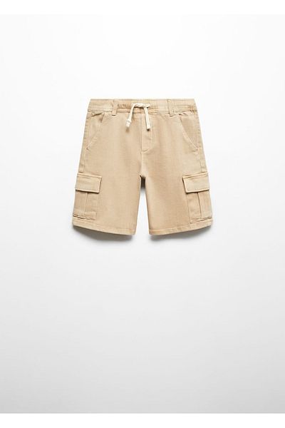 MANGO Kids Pantaloni scurți bej pentru copii