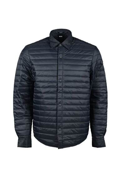 BOSS Erkek Pamuklu Gömlek Yakalı Uzun Kollu Düğme Kapamalı Lacivert Mont 50503192-404
