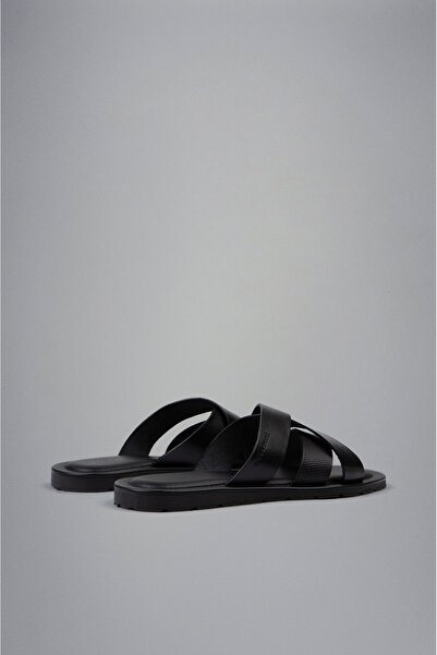 PAUL&SHARK Men's Logo Daily Comfortable Black Slippers24418011-011