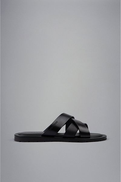 PAUL&SHARK Men's Logo Daily Comfortable Black Slippers24418011-011