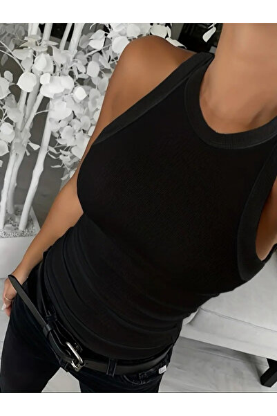 Viyamo Women's Thick Corded Blouse - Sleeveless, Round Neck