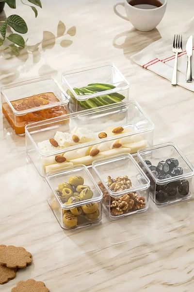 House ID 6-Piece Transparent Acrylic - Organizer and Breakfast Storage Container