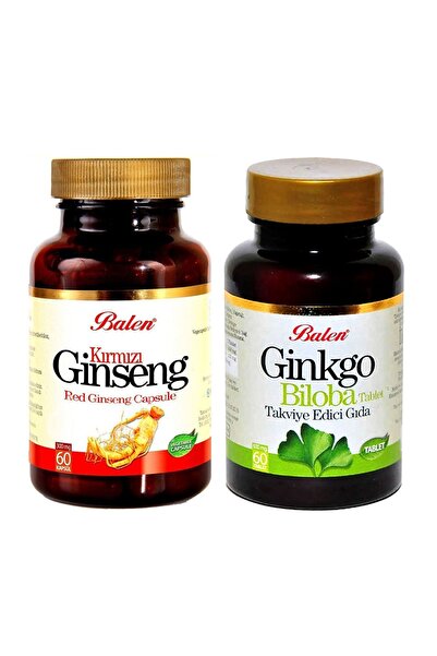 Balen Kırmızı Gınseng 375 Mg 60 Kapsül Ginko Biloba 600 Mg 60 Tab