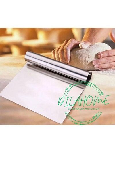 DİLAHOME Spatula Dough Cutter Dough Scraper Stainless Steel 12 Cm