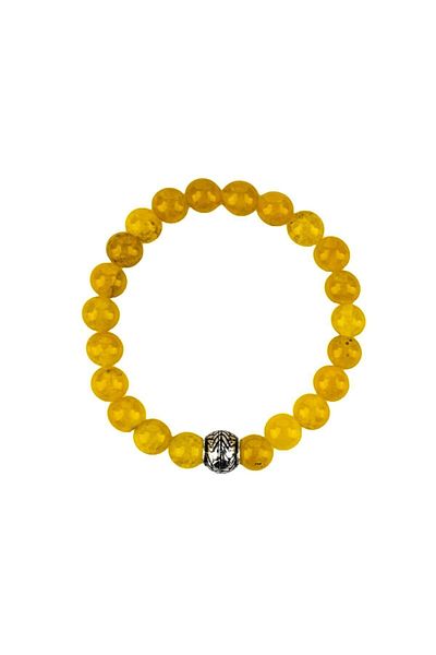 Zeynep Büyükbay 8mm Sphere Cut Natural Stone Bracelet - Pure Agate