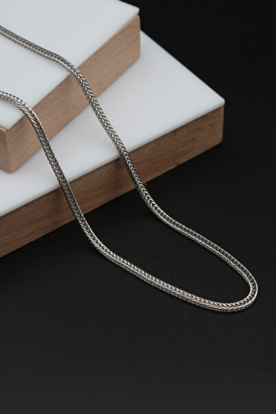 kolbi Set of 3 Luxury Twist Knitted and Fox Tail Chain Necklace - Silver Color