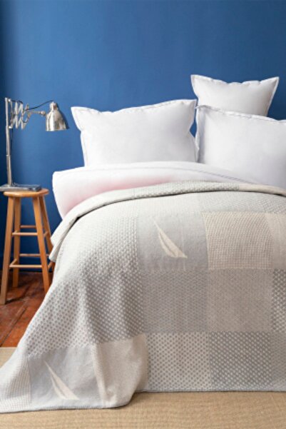 Nautica Home Aegina Mavi Çift Kişilik Patch Pamuk Battaniye