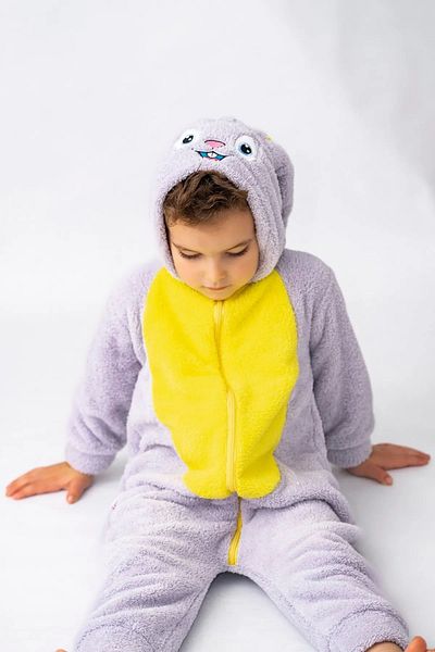 Baby Animals Welsoft Unisex Winter Plush Jumpsuit - Zippered, Baby Boy and Child Costume