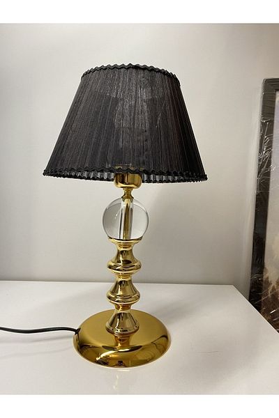 asellus Kussabe model gold lampshade, crystal glass ball detail, lampshade, desktop lamp, Table lamp