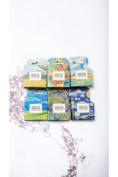 Marseliko Van Gogh Series Washi Tape Set - 6 Patterns Washi Tape - Tape Sticker-Bullet Journal-Notebook Decoration