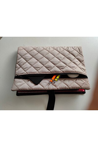 IŞIK حقيبة حمل الكتب مبطنة باللون البيج