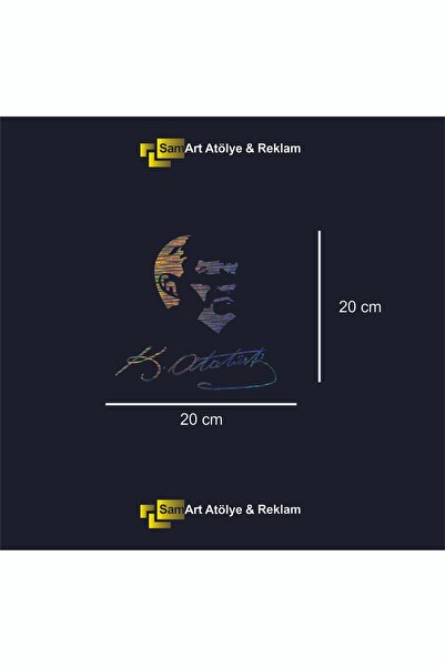 sticker ملصق توقيع صورة ظلية Atatürk - ملصق سيارة