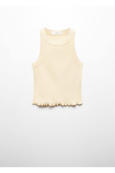 MANGO Kids Geripptes T-Shirt mit Riemen