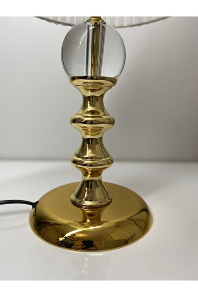 asellus Kussabe model gold lampshade, crystal glass ball detail, lampshade, desktop lamp, Table lamp