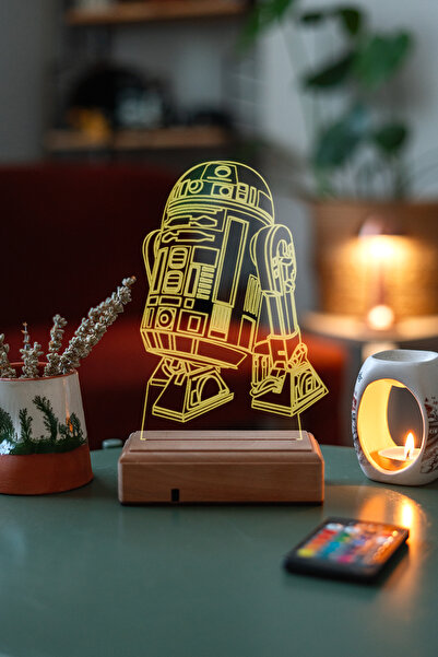 Modiwa Design Star Wars R2d2 Droid/Robot 3d 16 Renk Gece Lambası