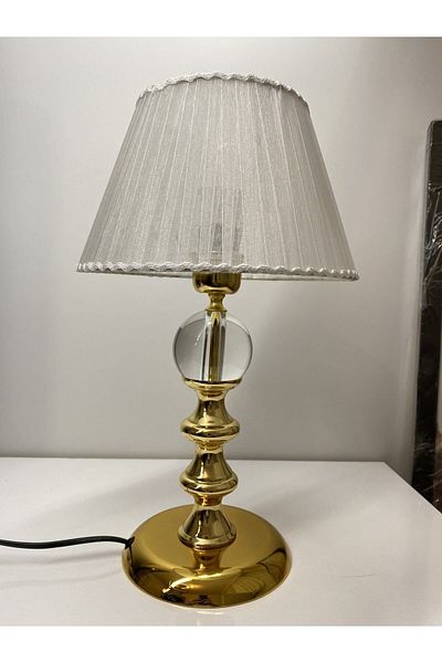 asellus Kussabe model gold lampshade, crystal glass ball detail, lampshade, desktop lamp, Table lamp