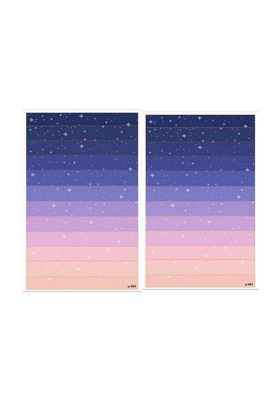 TRENDİN YOLU Sky Purple Sticker Long Strip Ty-003 White Background