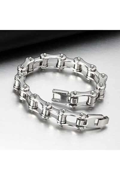 ESJ Paslanmaz Çelik Bisiklet&motor Zinciri Unisex Bileklik 20 Cm