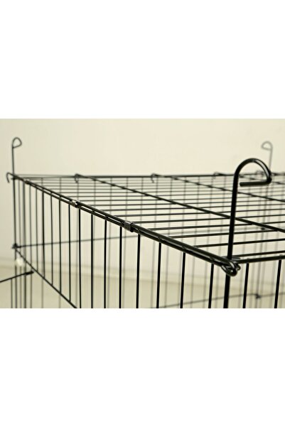 ORBO Köpek/kedi Çiti Kafesi 120cm.x60cmx60cm- * I Tip* Oyun Eğitim Alanı 8 Parça Panel Çit- Siyah.