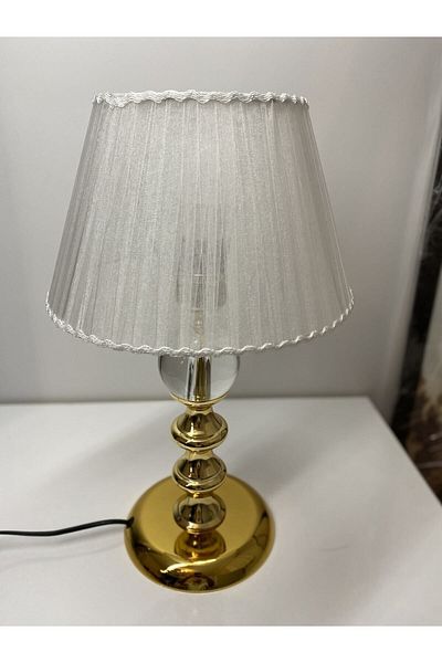 asellus Kussabe model gold lampshade, crystal glass ball detail, lampshade, desktop lamp, Table lamp
