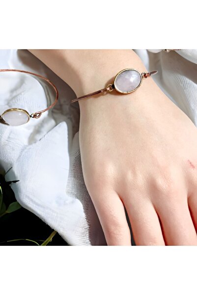 kapris concept Pink Quartz Moonstone - Copper Antique Bracelet