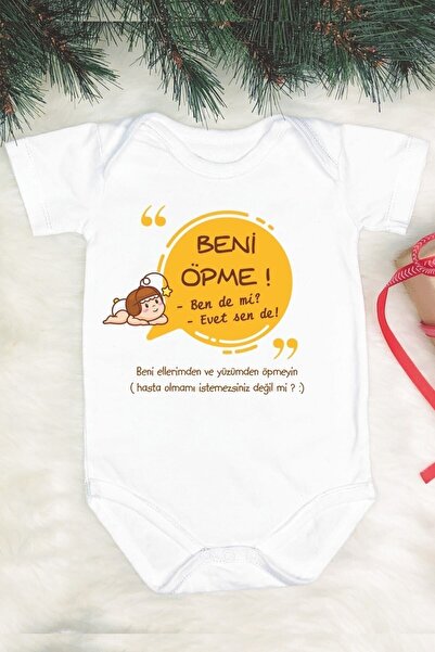 BabyLimon Beni Öpme Baskılı Yarım Kollu Body