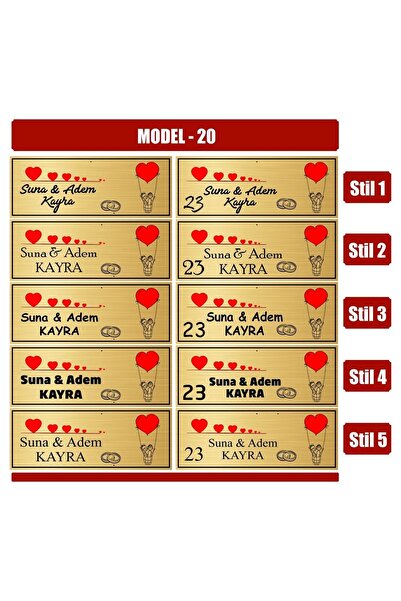 Plaket Home Kişiye Özel Metal Kapı Isimliği-yapışkanlı Kapı Süsü Model 0020