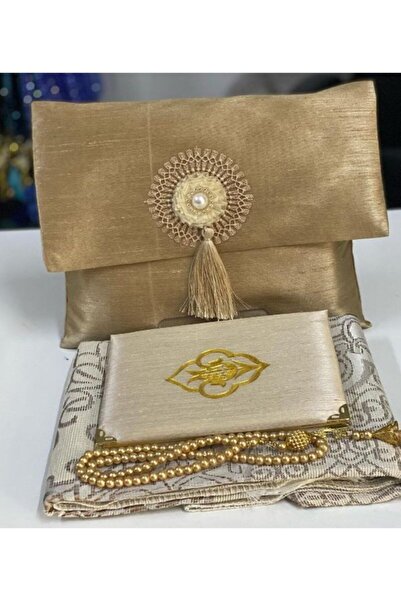 çeyizlik setim Çantalı Seccade Seti Hediyelik Gold