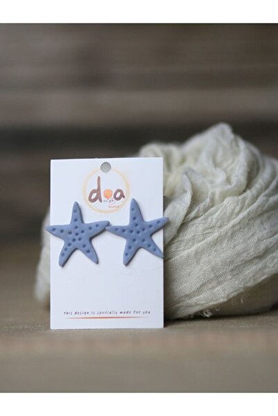 Doa Design Polimer Kil El Yapımı Deniz Yıldızı Özel Tasarım Kadın Küpe