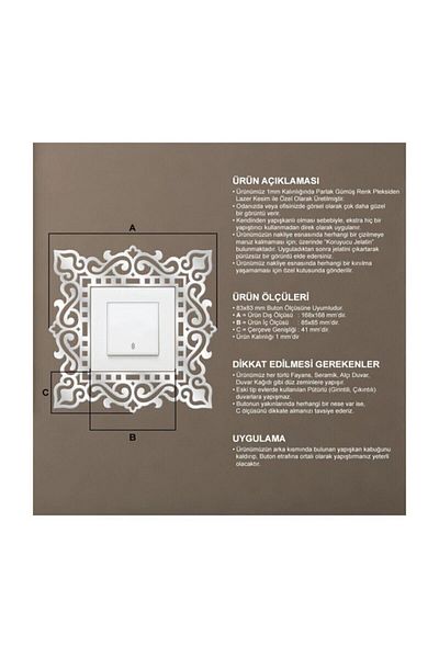 Tual Tasarım Decorative Plexi Socket Switch Button Frame