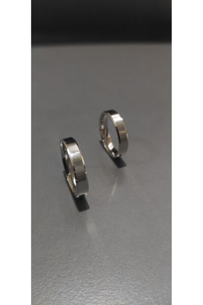 Yıldız Sarraf 4mm Rodyum Kaplamalı Küt Kesim Gümüş Parlak Düz Alyans