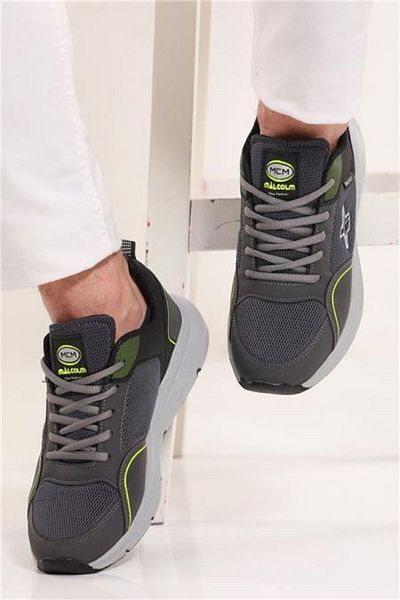Demashoes Ανδρικά αθλητικά παπούτσια καπνιστά πράσινα λεπτομερή