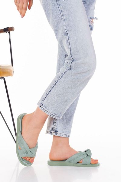 Demashoes Γυναικείες παντόφλες με πράσινο μέντα