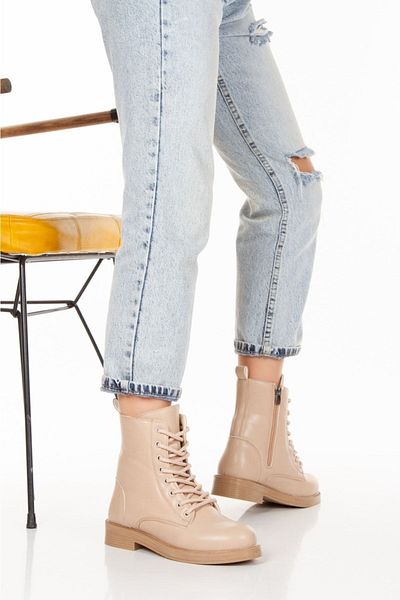 Demashoes Καρύδι Κοντές Γυναικείες Μπότες & Μποτάκια & Μποτάκια