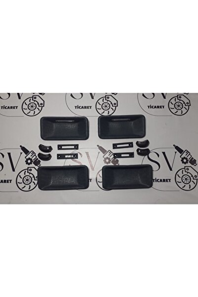 SVTİCARET Reno 12 Toros Avuç Içi Plastiği 4 Ad. Avuç Içi Cıtası 4 Ad. Avuç Içi Badem 4 Ad Tk Set.siyah Renk