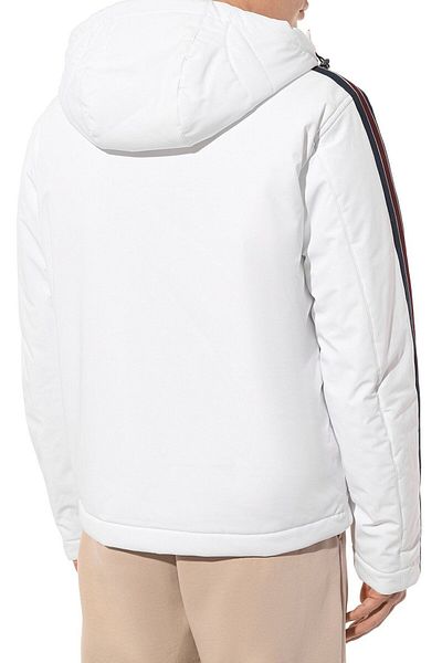 PAUL&SHARK Men's Hooded Collar Zippered Long Sleeve White Coat13312190-010