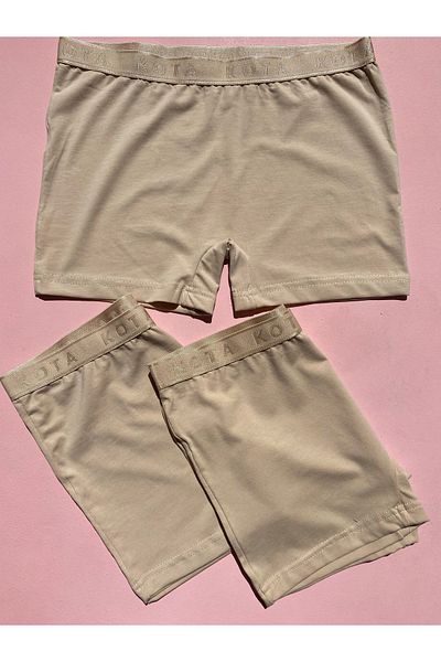 LEYNA BUTİK Boxer mini pantaloni scurți pentru femei din 3 piese - bumbac și lycra
