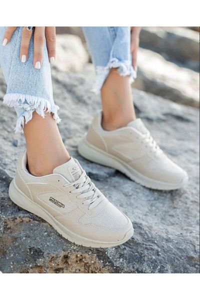 Demashoes Unisex Ορθοπεδικό Μπεζ Συνθετικό Δέρμα Casual Αθλητικά Παπούτσια