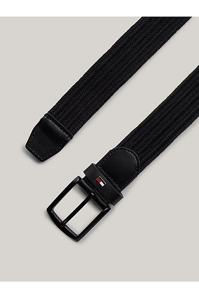 Tommy Hilfiger Men's Genuine Leather Metal Buckle Black Belt Am0Am12548-Bds