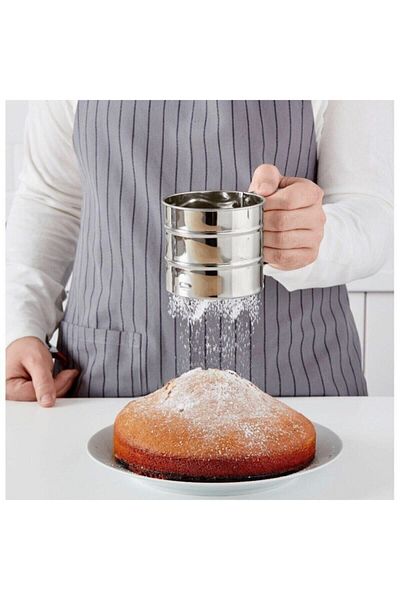 BALSA Stainless Metal Flour and Sugar Sieve 250 Gr Capacity Practical Sieve Kitchen Friendly
