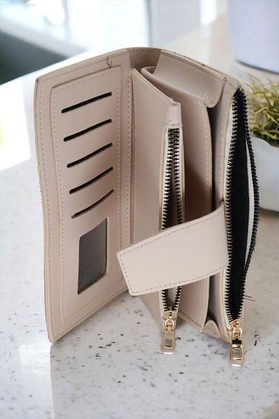 Aksesuar Πορτοφόλι Unisex από μαλακό δέρμα με φερμουάρ - 19 x 10 cm