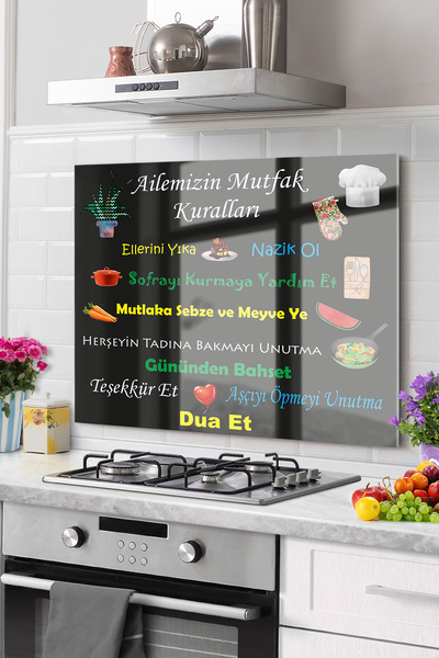 Onbiya Premium Kitchen Glass Stove Back Protector Countertop Built-In Back Pr...