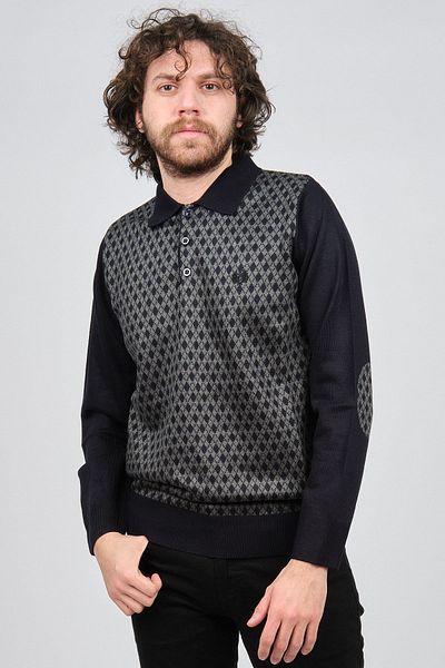 Pelikan Men's Elbow Detailed Polo Neck Sweater 1577427 Smoked