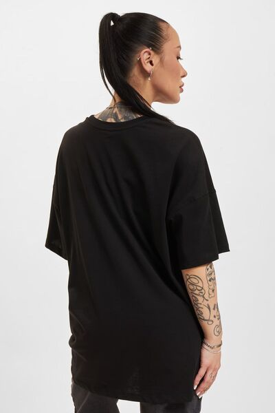 ONLY Μαύρο Oversize Crew Neck 100% βαμβακερό γυναικείο T-Shirt - 15261790