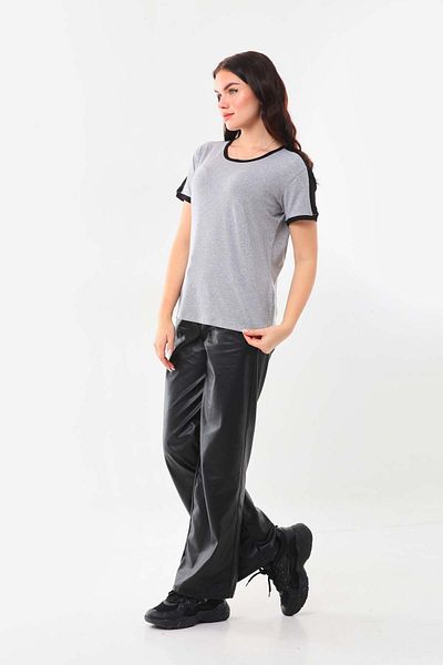 Sistas Γυναικεία μπλούζα με κοντό μανίκι Crew Neck 23010 Γκρι