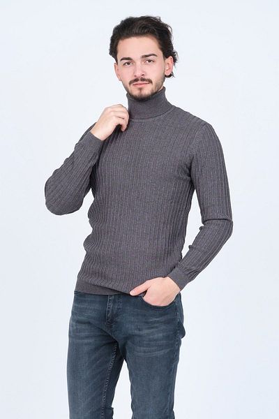 Raymons Men's Corduroy Full Fisherman Knitwear Wool Sweater 67822887 Anthracite