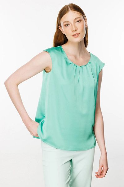 Ekol Green Single Button Women's Blouse - 1140