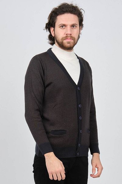 Çizgi Triko Men's Pocket Detailed Buttoned Cardigan 42534220 Navy Blue