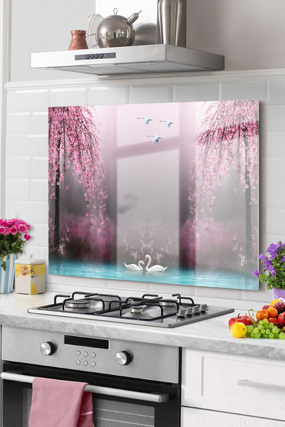 Onbiya Protector de spate pentru aragaz din sticla de bucatarie premium |   C...