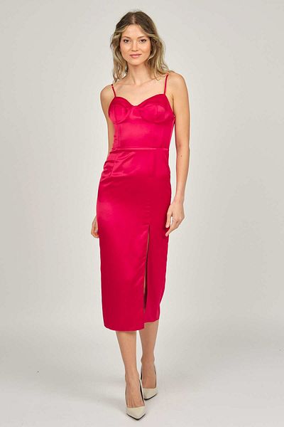 DORİDORCA Doridorca Women's Midi Length Evening Dress 5924063 Red